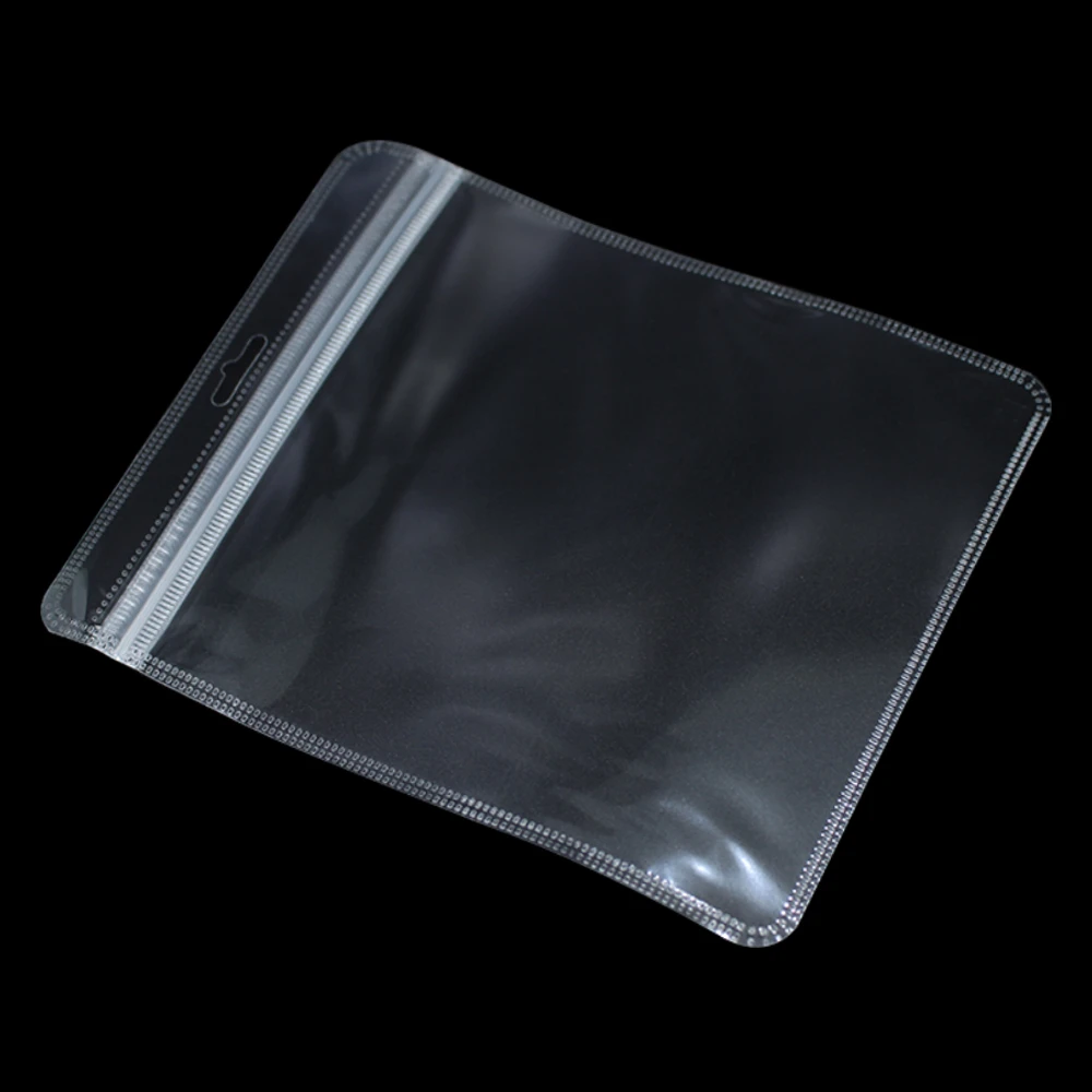 250Pcs/ Lot Resealable Clear Plastic Ziplock Packaging Pouches for Jewelry Storage Zipper Poly Package Bag Organizer Hang Hole