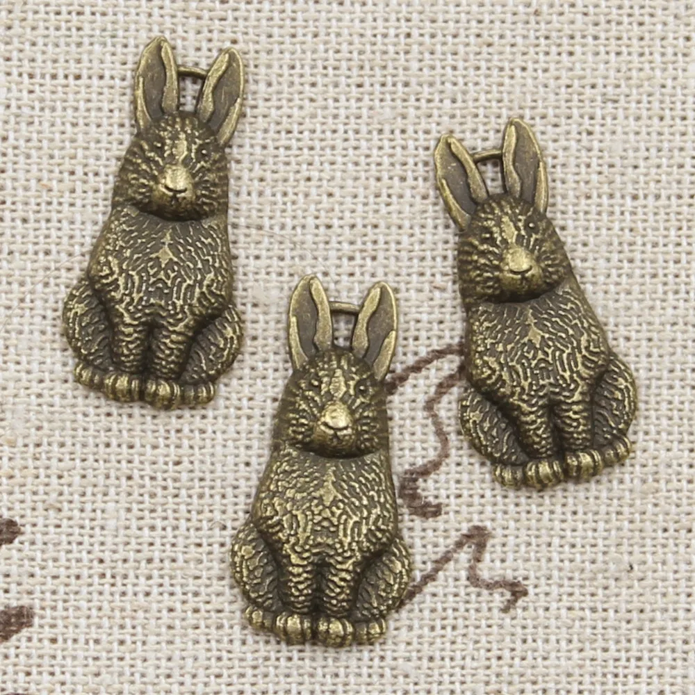 10pcs Charms Rabbit 24x10mm Antique Making Pendant fit,Vintage Tibetan Bronze Silver color,DIY Handmade Jewelry