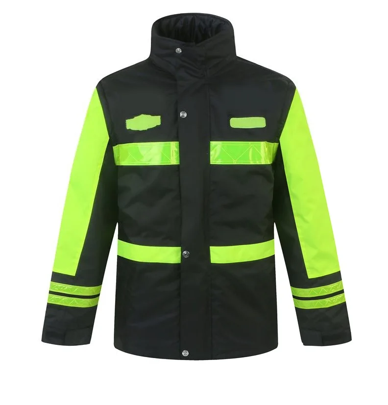 Thermal Reflective Raincoats Cotton-padded Jacket High-Speed Aid Construction Traffic Thick Safety Clothing