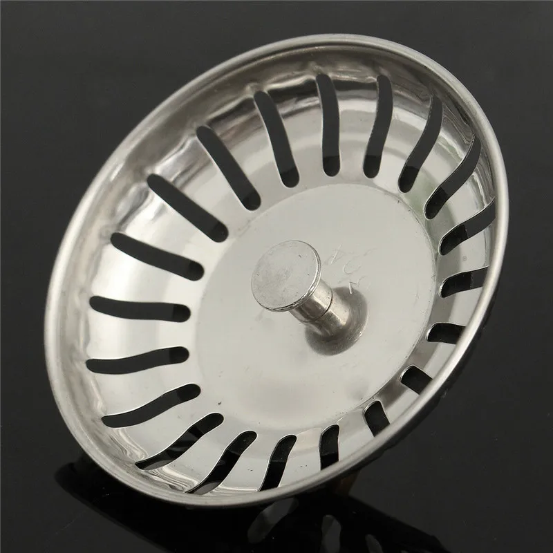 High Quality Thickened 304 Stainless Steel Sink Strainer Plug Drain Filter Basket Drainer Kitchen Sink Strainer Stopper Waste