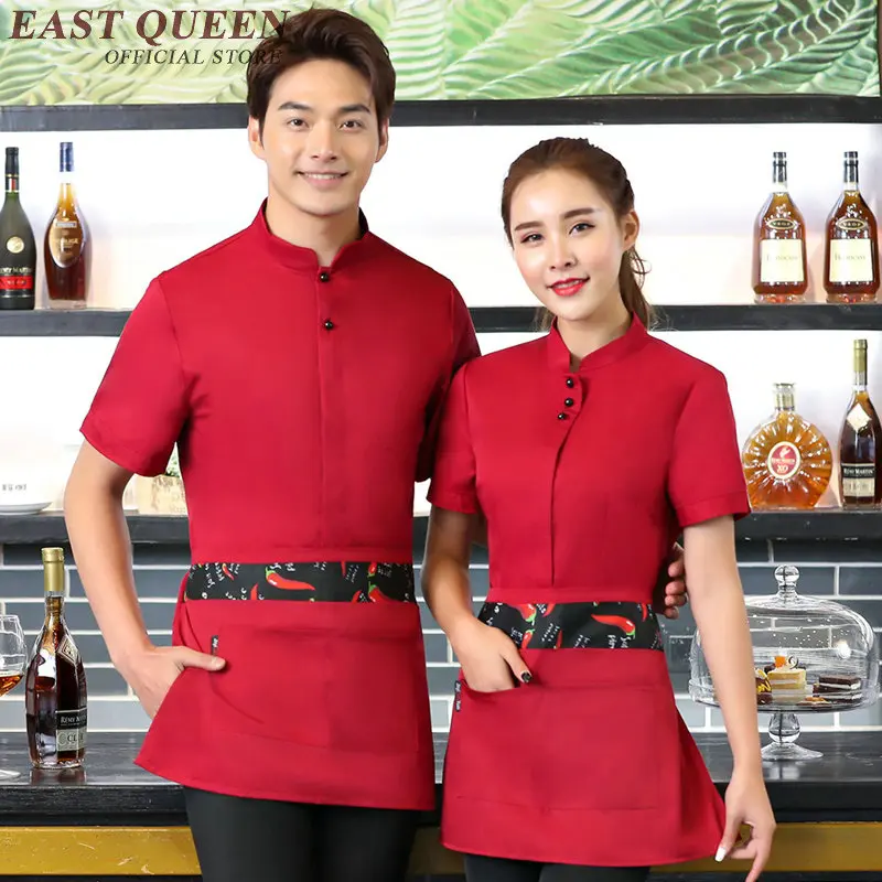 Restaurant waitress uniforms short sleeve waitress uniform pastry chef uniforms housekeeping clothing catering clothing NN0153 W