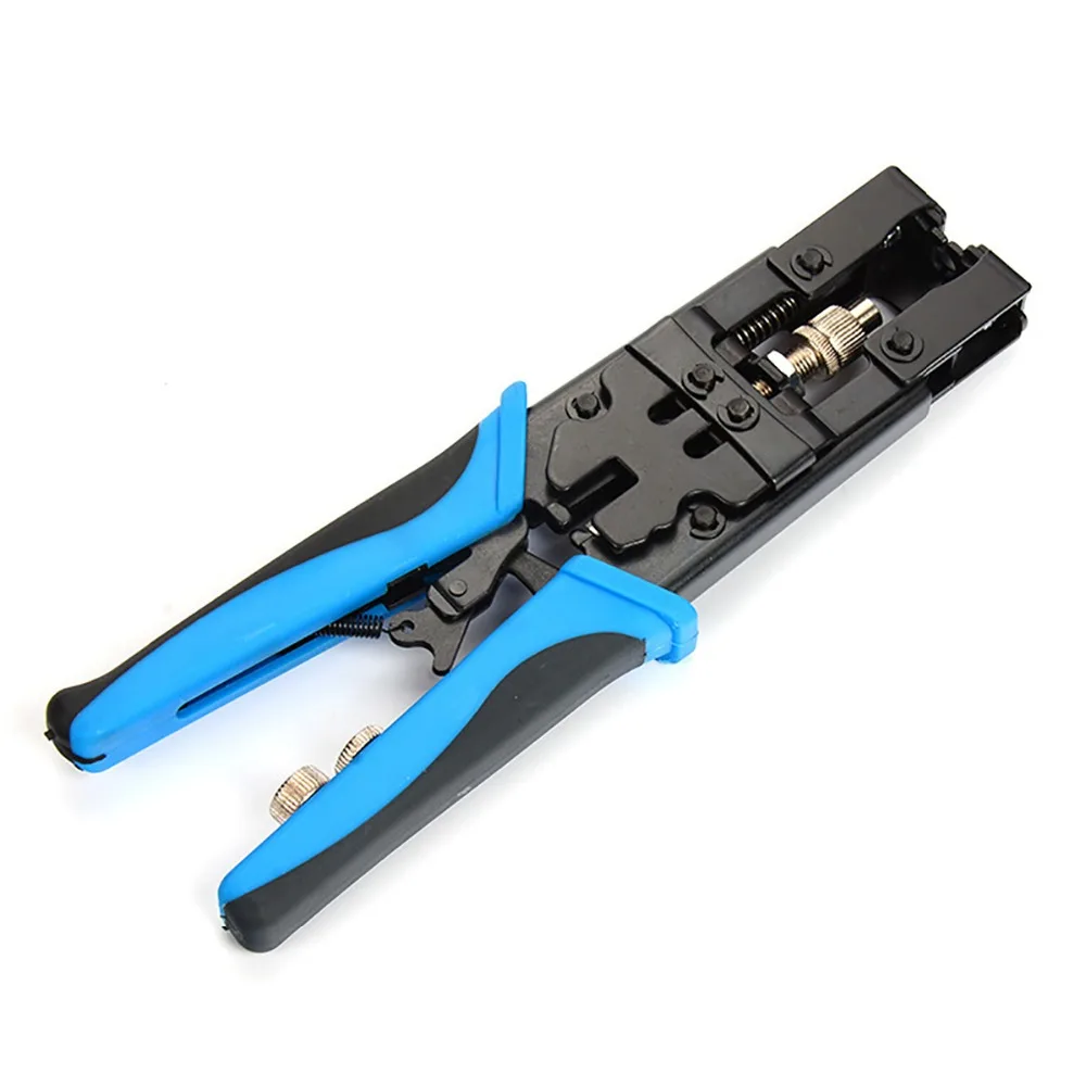 Tool kit adjustable BNC/RCA/F Coax Compression Connector Crimping Tool Wire Cutter for RG58 RG59 RG6 Waterproof Connectors