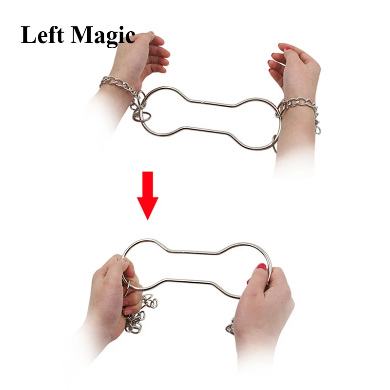 Chain Shackle Escape Handcuff Escape - Silver Color Magic Tricks Stage Close-Up Street Accessories Gimmick Comedy Mentalism