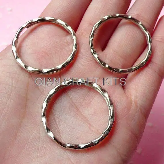 

200pcs Key Holder in Round Shape 25mm Key Clasp Split Silver Ring Key Charms Key Chain Key Ring