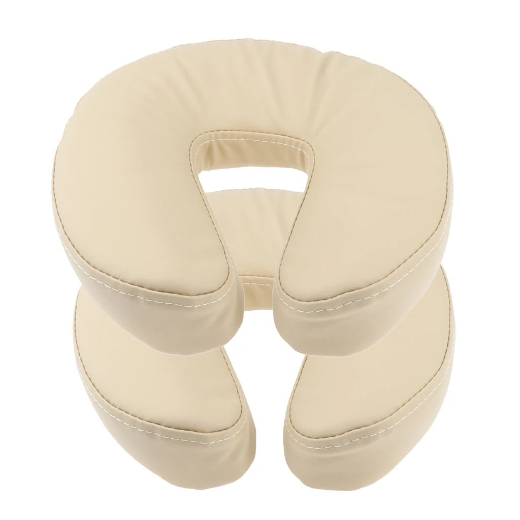 2 Pcs U Shape Face Down Pillow Massage Table Salon Neck Support Cradle Cushion Massages Relaxation Face Cradle Soft Pillow
