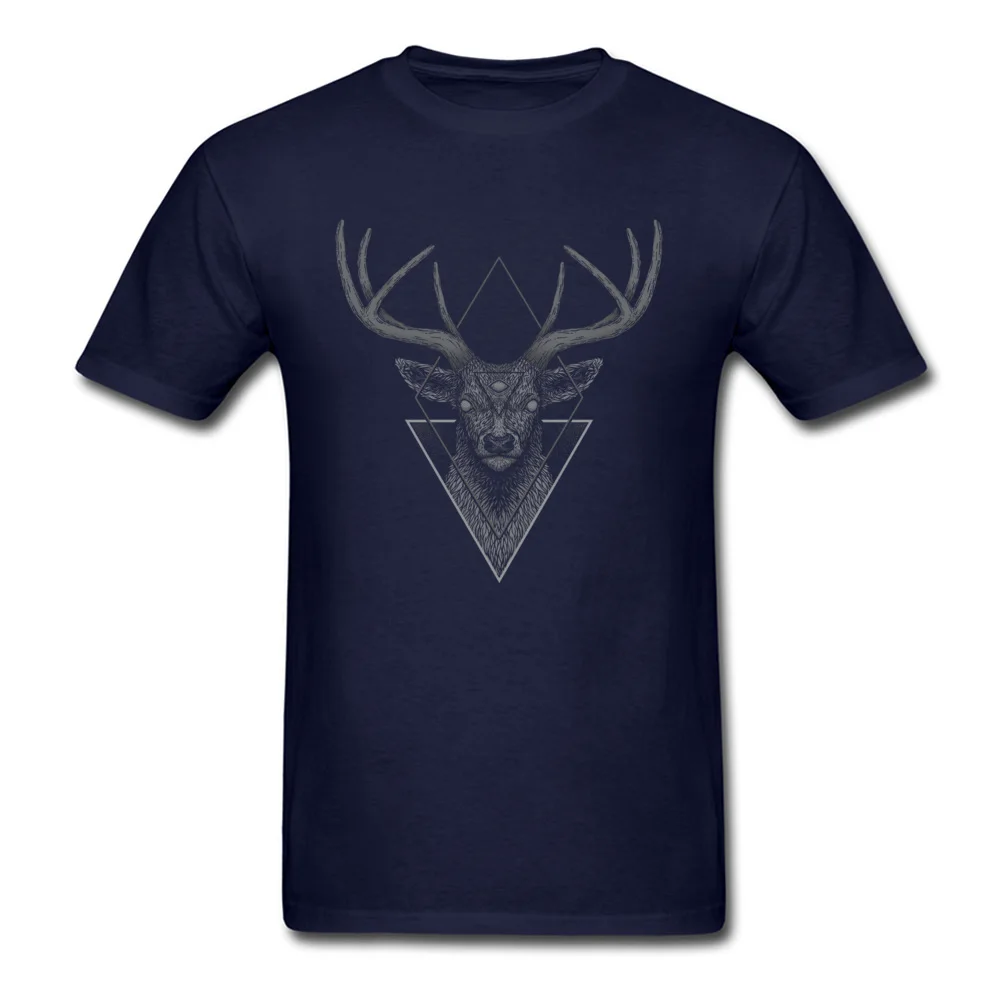 Dark Deer Tees Men Black T Shirt Faddish Tshirt Summer 100% Cotton T-shirts Geometric Triangle Deer Skull Clothes Top Quality