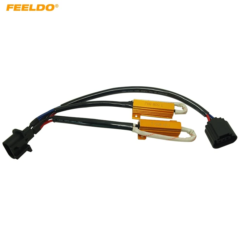 

FEELDO 1pc Auto H13 Resistor Harnesses LED Decoder Warning 50W 6ohm Load Resistor Wiring Canceller Error Free Decoders Wiring