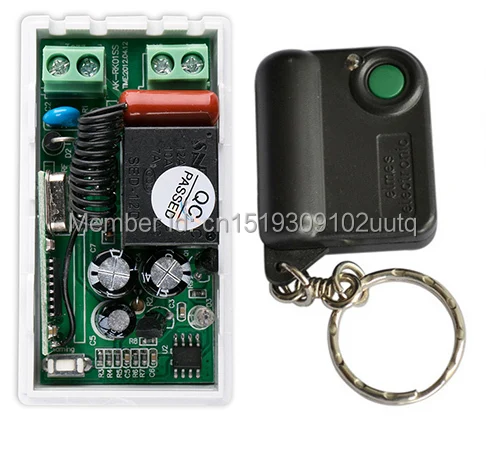 NEW AC220V 1CH 10A Receiver Remote Control Garage Door RF Wireless Remote Control Switch System 1X Transmitter + 1 X Receiver