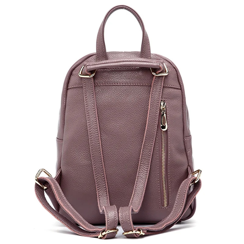 Zency-Mochila De cuero genuino para mujer, bolso de viaje a la moda, mochila diaria para vacaciones, estilo Preppy, mochila escolar para niña