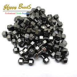 10pcs/lot 8*20mm Black Barbell Dumbbell Spacer Beads Charms fit Diy Beaded Fitness Bracelets Making (w03523)