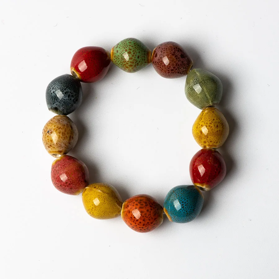 Colorful Ceramic beads bracelets hand made DIY Artware Retro bracelet Jewelery wholesale #FY361