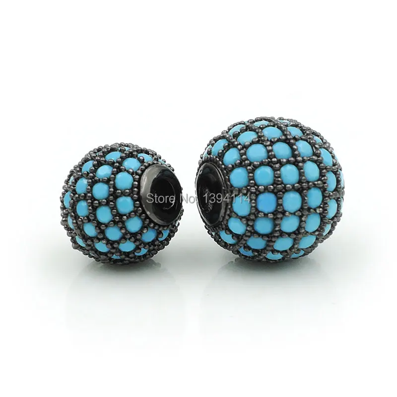 8mm 10mm 12mm Micro Pave Calaite CZ Round Ball Beads Fit For Making Bracelets Or Necklaces Jewelry