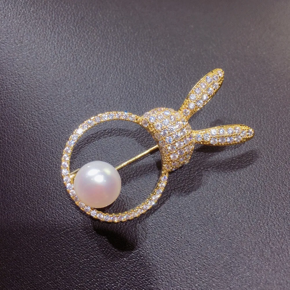 SHDIYAYUN 2019 Pearl Brooch For Women Cartoon Lovely Totoro Brooches Pins Natural Freshwater Pearl Fine Jewelry Accessories G