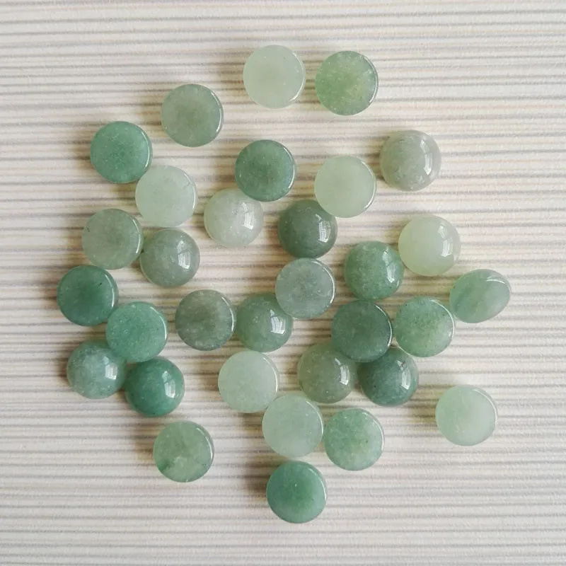 Fashion 10x10mm natural green Aventurine round CAB CABOCHON stone beads for jewelry Accessories  wholesale 50pcs/lot free