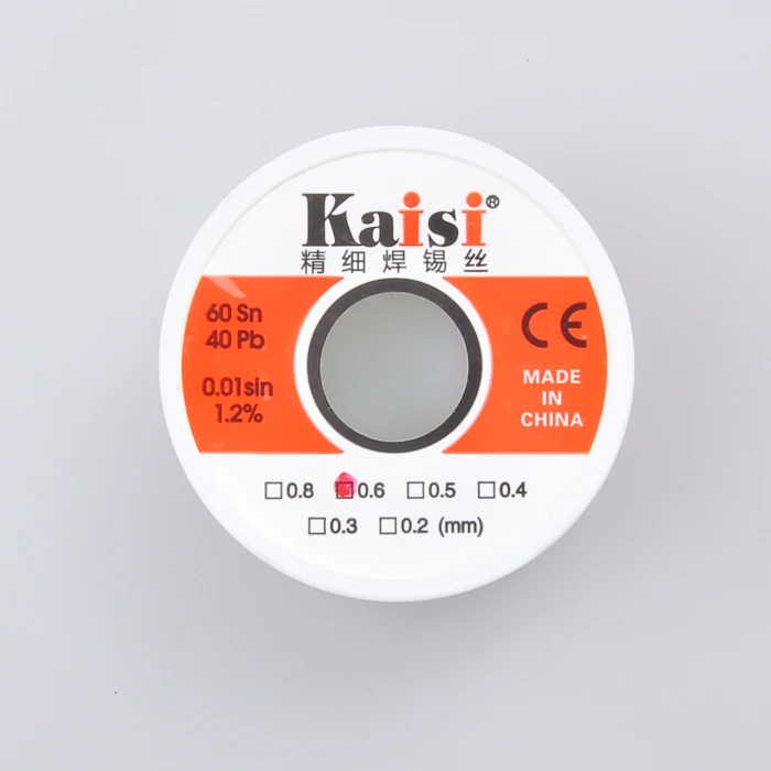 Kaisi 0.3/0.4/0.5/0.6mm Solder Wire Flux 1.2% Fine Soldering Wire Tin Solder Wire Sn60 / Pb40 for Precise Welding Works