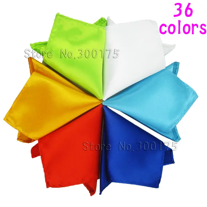 

Men Satin Pocket Square Hankerchief Hanky Plain Solid Color Wedding Party Accessories Hanky