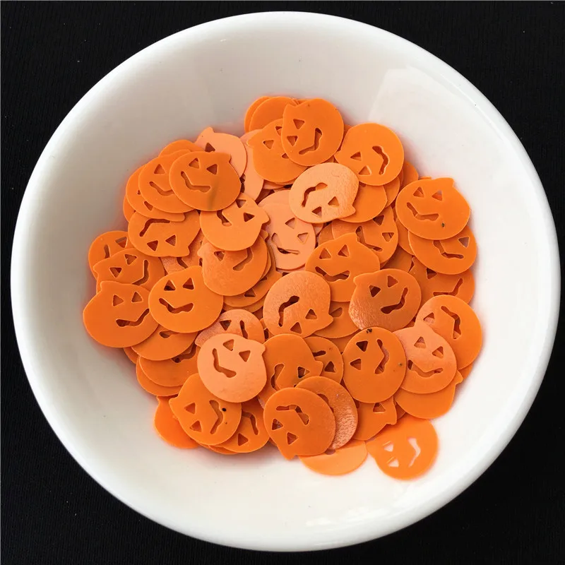 50g/Lot spiders Pumpkin bat Witch ghost loose Sequins for Halloween Party Decoration, Kids Halloween DIY Gift, Costume Material