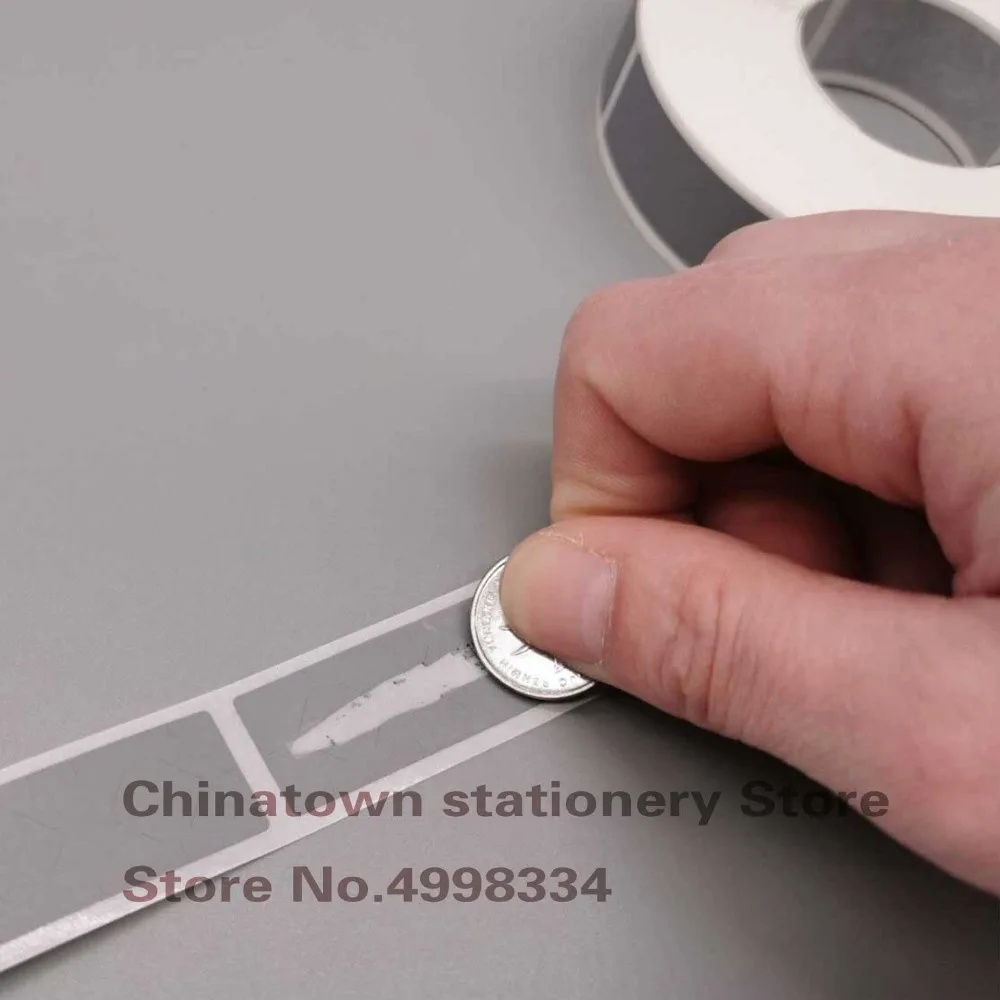 1000PCS 16mm*38mm Gray adhesive Scratch off sticker DIY manual hand made scratch card