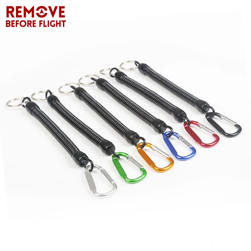 2PCS Coloured Popular Retractable Spring Coil Spiral Chain Key chain Fishing and Boating Kayak Secure Pliers Lanyard CoilKeyring