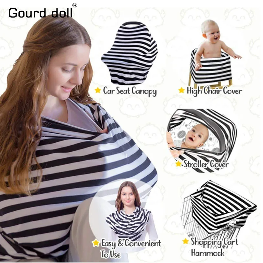 Gourd Doll Nursing Breastfeeding Privacy Cover Baby Scarf Infant Car Seat Stroller Breast Feeding Scarf Nursing Covers