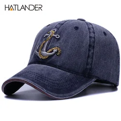 HATLANDER-gorra de béisbol de algodón suave lavado para hombre y mujer, gorro de béisbol con bordado 3d, Estilo vintage, informal, para deportes al aire libre