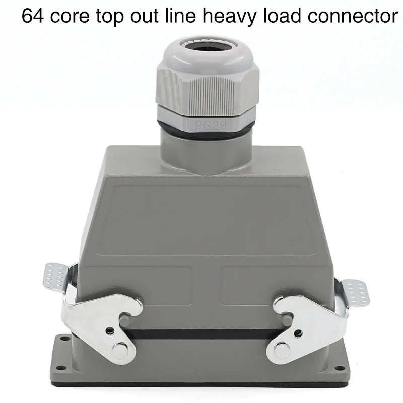 Hdc-hd-064 heavy duty connector 64 - core cold - pressed rectangular aviation plug socket industrial waterproof plug 10A