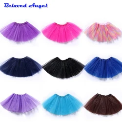 Kids Baby Dance Tutu Skirt For Girl 3 Layers Tulle Children Chiffon Lace Pettiskirt 2-7T Princess Birthday Party Skirt Ball Gown