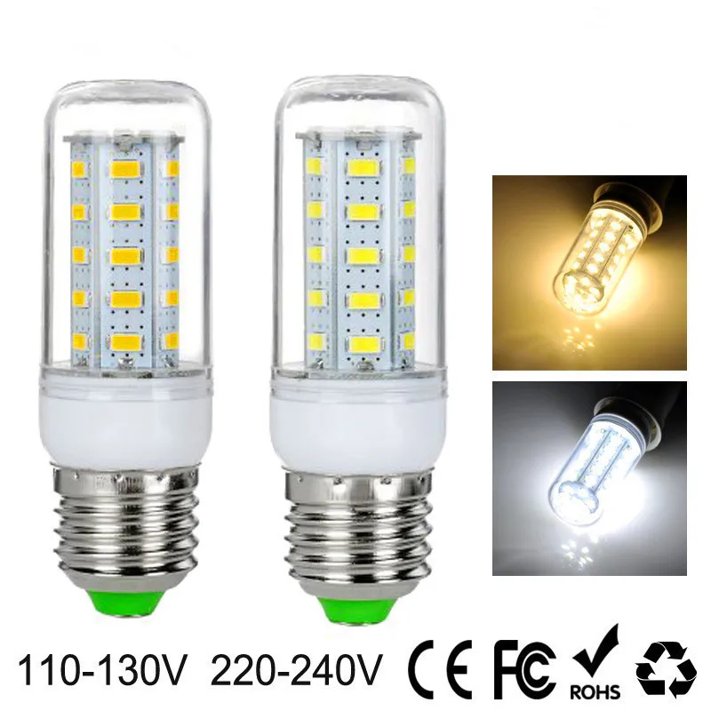 LED Bulbs light AC 110V E27 24 36 48 56 69 72   LEDCorn lamp 220V With SMART IC Protection Power