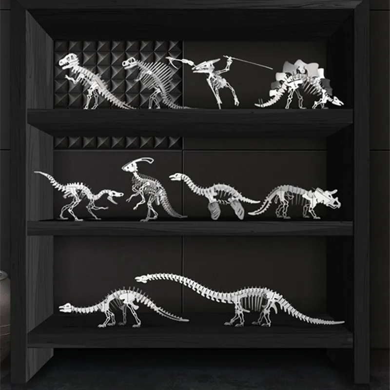 

DIY Manual 3D Stereo Stainless Steel Metal Dinosaur Model Jigsaw Puzzle Fashion Creative Home Decoration Ornaments Gift for Kids