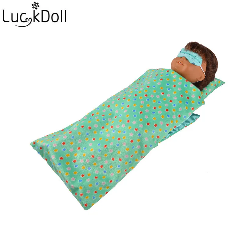 Luckdoll 5pcs/style doll sleeping bag set for 18-inch American  doll accessories, best Christmas gift for children