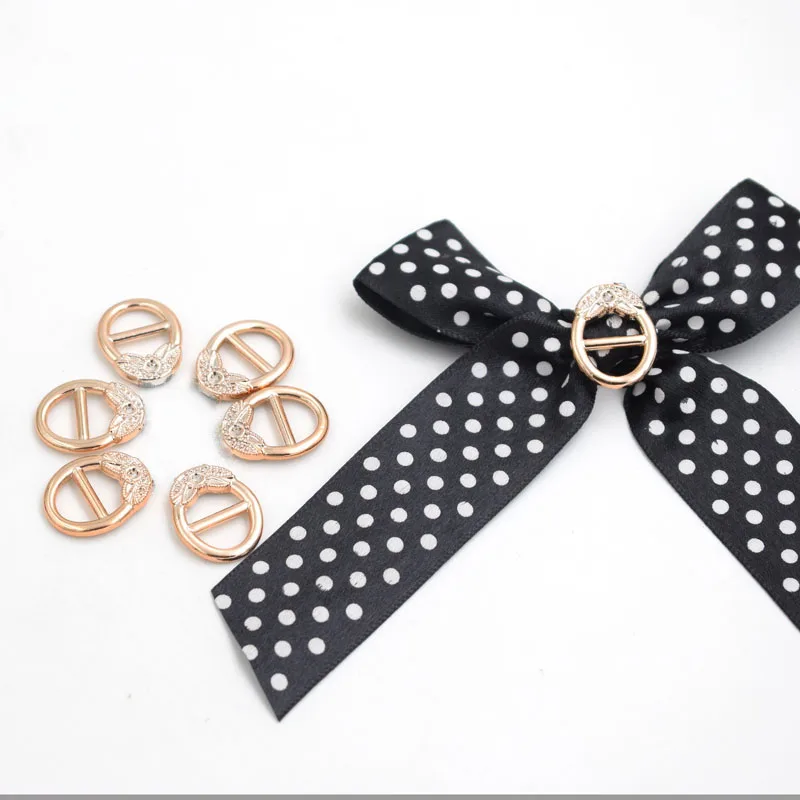 19*15mm,Hole :10mm,30pcs uv plated rose gold no fade ribbon buckles acessories Ribbon Slider Headband Hair Clip DIY bow making