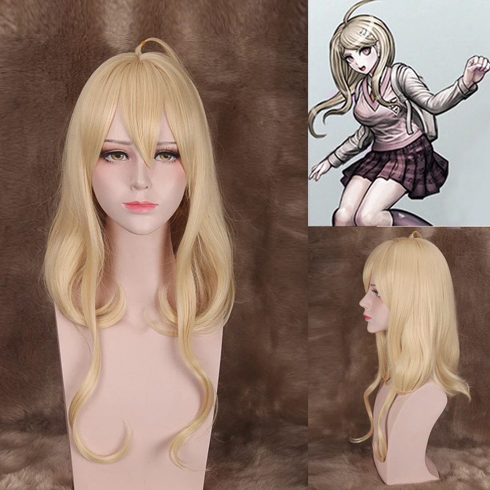 

Anime Kaede Akamatsu Blonde Cosplay Wig New Danganronpa V3 Costume Play Wigs Halloween Costumes Hair free shipping High quality