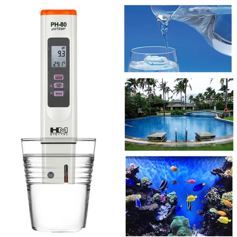 PH-80 2 in 1 ATC HM Digital pH and Temperature HydroTester with One-touch automatic digital calibration and Datahold 40% off