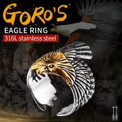BEIER New Unique Jewelry Stainless Steel Biker Eagle Ring Man's High Quality USA Animal Jewerly BR8-299