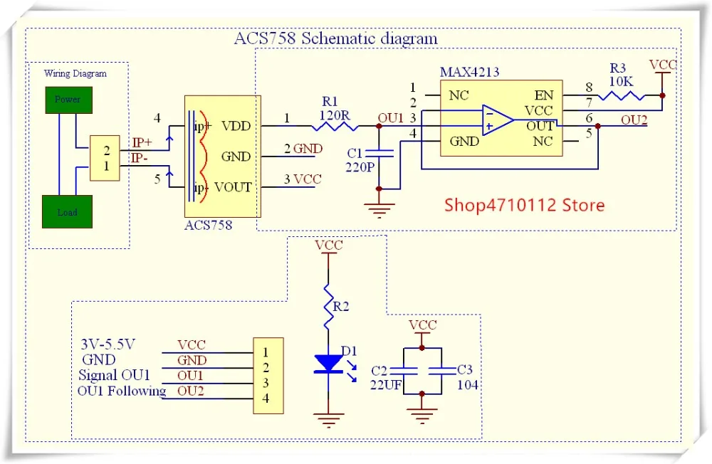 NEW 1PCS/LOT ACS758LCB-100B ACS758 ACS758LCB 100B 120 kHz Bandwidth AC, DC: -100-100A   0.02V/1A