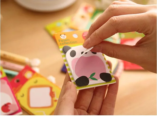 Imagem -03 - Animal Scratch Memo Pad Papel Adesivo Bonito Nota de Mensagem Presente Infantil Estudante Gato Coelho Panda Sapo Decorar 40 Pcs