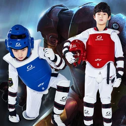 5 pcs WTF approved Taekwondo protectors suite Helmet chest shin arm guards Child karate headgear MMA kick body hugo Helmets