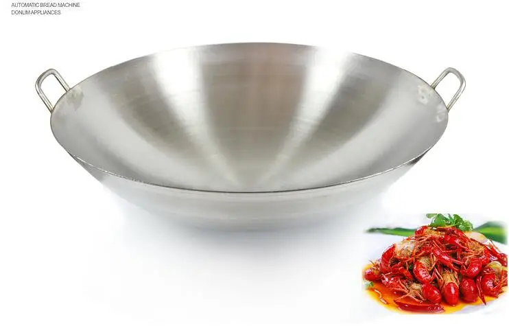 Cooking Wok 75-100CM Commercial stainless steel Cooking Wok Large Cookware pan no-coating wok large pot Kitchen supplies