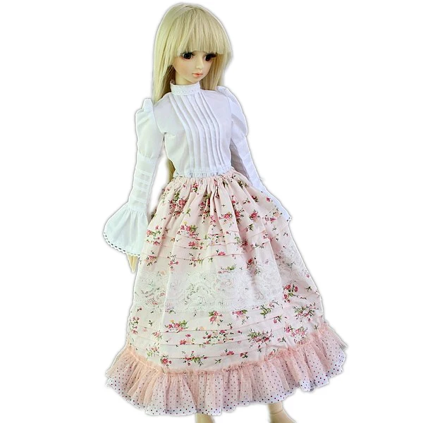 [wamami] 148# White Flower Floral Print Dress/Suit 1/4 MSD AOD BJD Dollfie