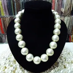 RARE Huge 16mm White South Sea Shell Pearl Necklace 18