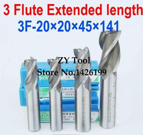 2pcs /set 20mm 3 Flute HSS & Extended Aluminium End Mill Cutter CNC Bit Milling Machinery tools Cutting tools.Lathe Tool