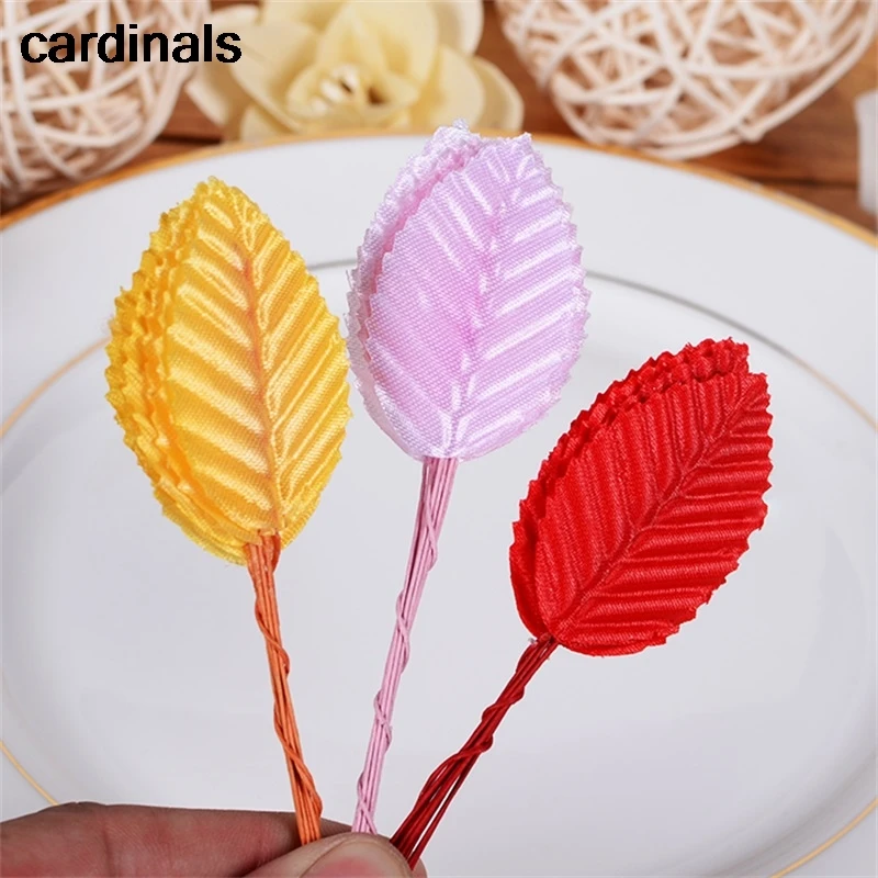 30pcs Silk Leaves Artificial Green Leaves Bouquet Wedding Party Decoration Fake Floral Accessories DIY scrapbooking