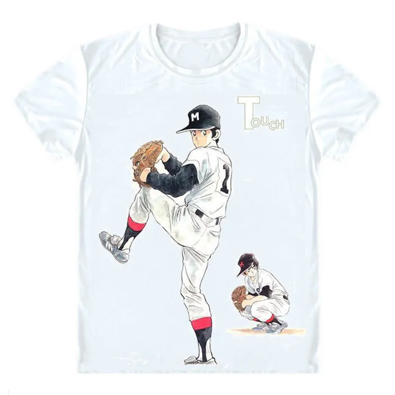 Touch Tatchi Tatsuya Uesugi T-Shirts Short Sleeve Shirts Anime Kazuya Uesugi Touch Tankobon Kazuya and Minami Cosplay Shirt