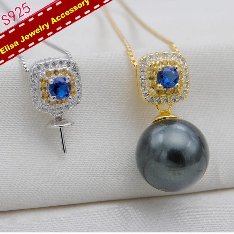 2 Pieces Jewelry Sets Vintage Style Pearl Earrings Holder+Pendant Settings S925 Sterling Silver Jewelry Components