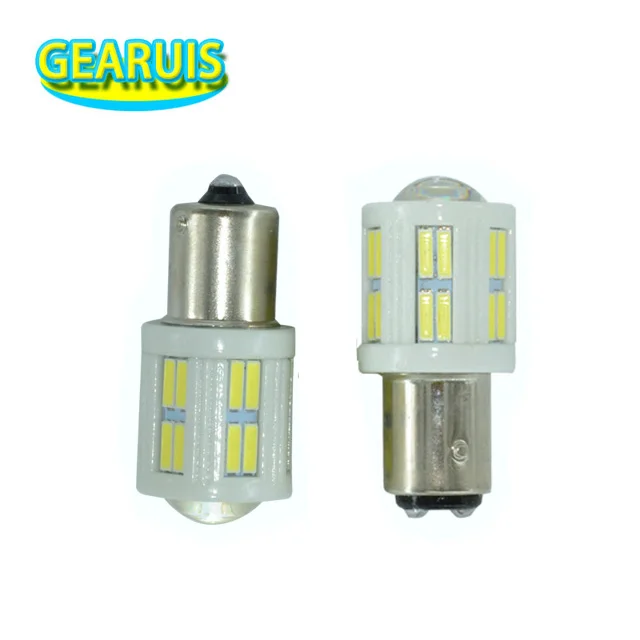 2pcs S25 1156 BA15S 1157 BAY15D Ceramic 28 SMD led 7014 7020 LED bulb White Red lamp For Turn signal bulb brake light 12V to 24V