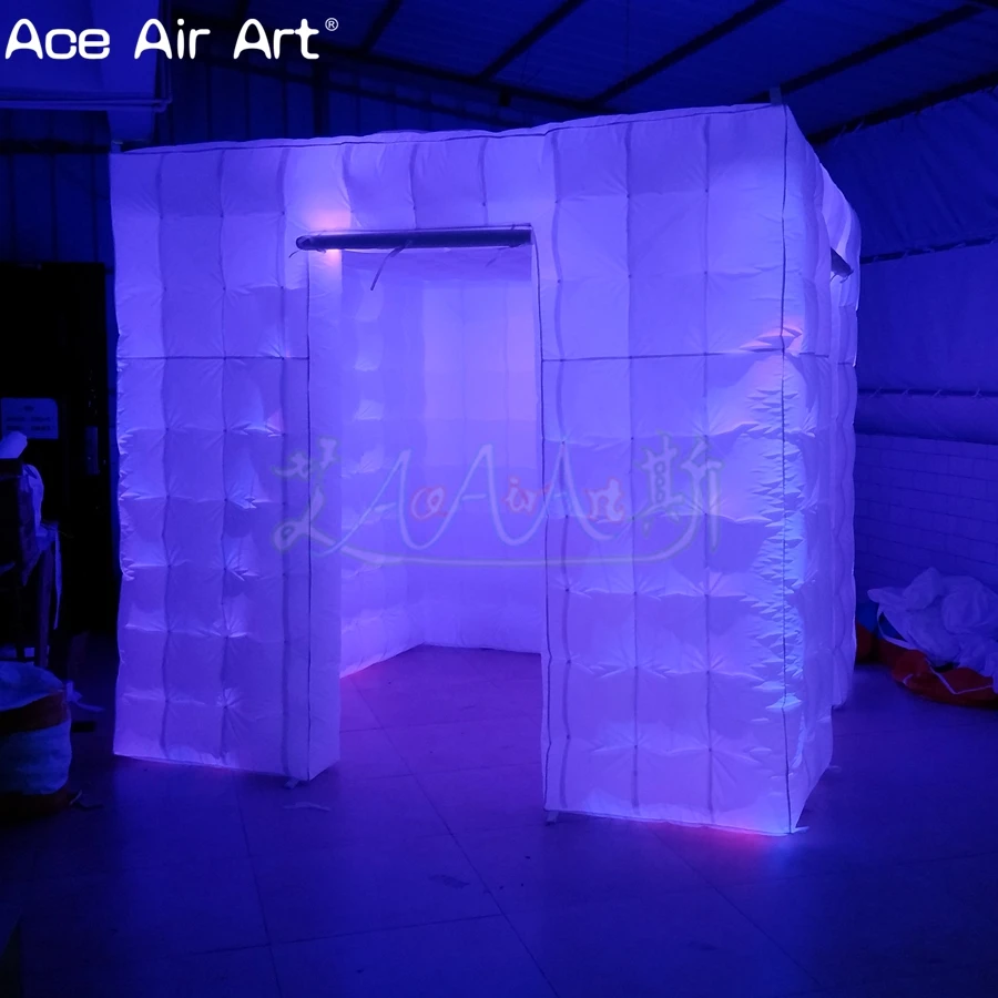 2.2m L*2.2m W*2.2m H Illuminating Inflatable Photo Booth Social Booth with Colourful LED