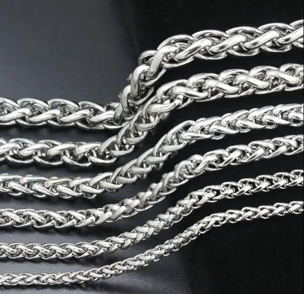 6 meters lot  in bulk 3mm/4mm/6mm  Stainless Steel Orchid chain knit Curb chain Jewelry findings marking DIY WHOLESALE