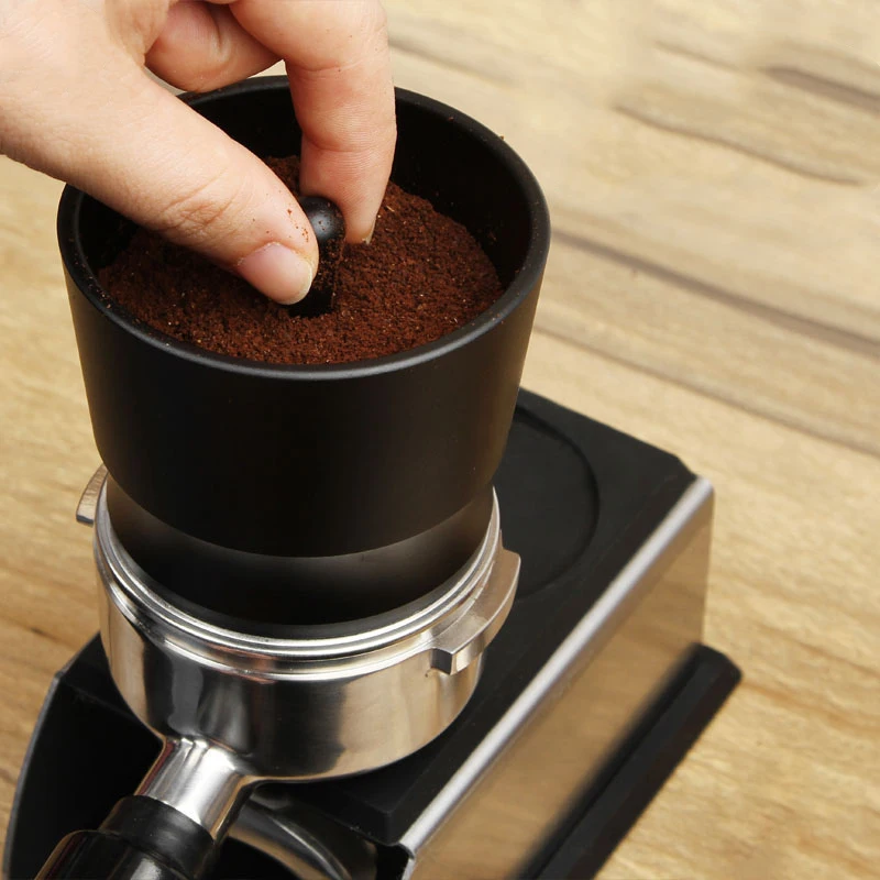 Coffee Dosing Ring Aluminum Alloy Intelligent Powder Feeder Grinder Brewing Bowl Cup Barista Tool for EK43 51/58mm Coffee Tamper