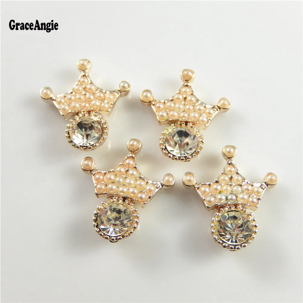 GraceAngie 6pcs/pack Shinny Romantic Classic Crown Charms Small Finding Private Design Accessory Hanging Art Collection Pendants