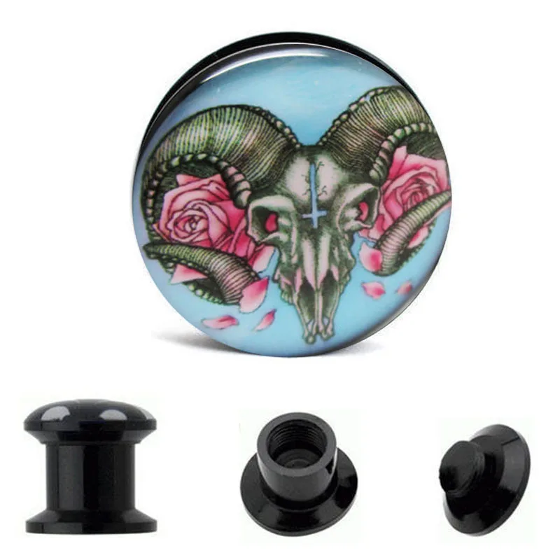 JUNLOWPY Acrylic Ear Gauges Earring Plugs Logo Internally Threaded Screw fit Flesh Tunnels Eyelet Lobe Stetcher Piercing 4-16mm